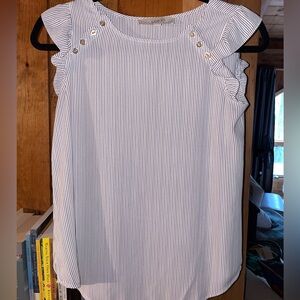 Loft White striped Blouse